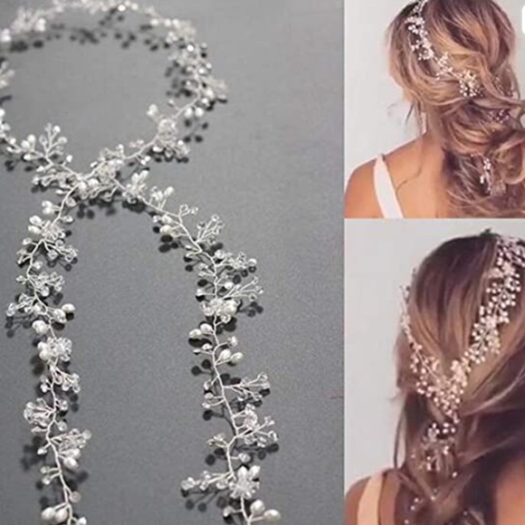 Wedding Hair Vine Long Bridal Headband Hair Accessories for Bride and Bride. main image 6